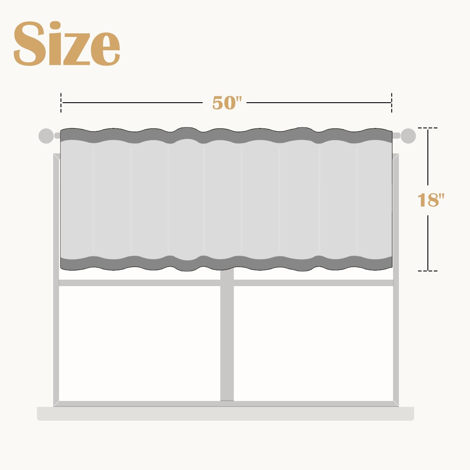 Jinchan ruffled valance linen in bedroom window draping for privacy and ambiance