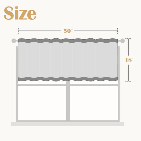 Jinchan ruffled valance linen in bedroom window draping for privacy and ambiance