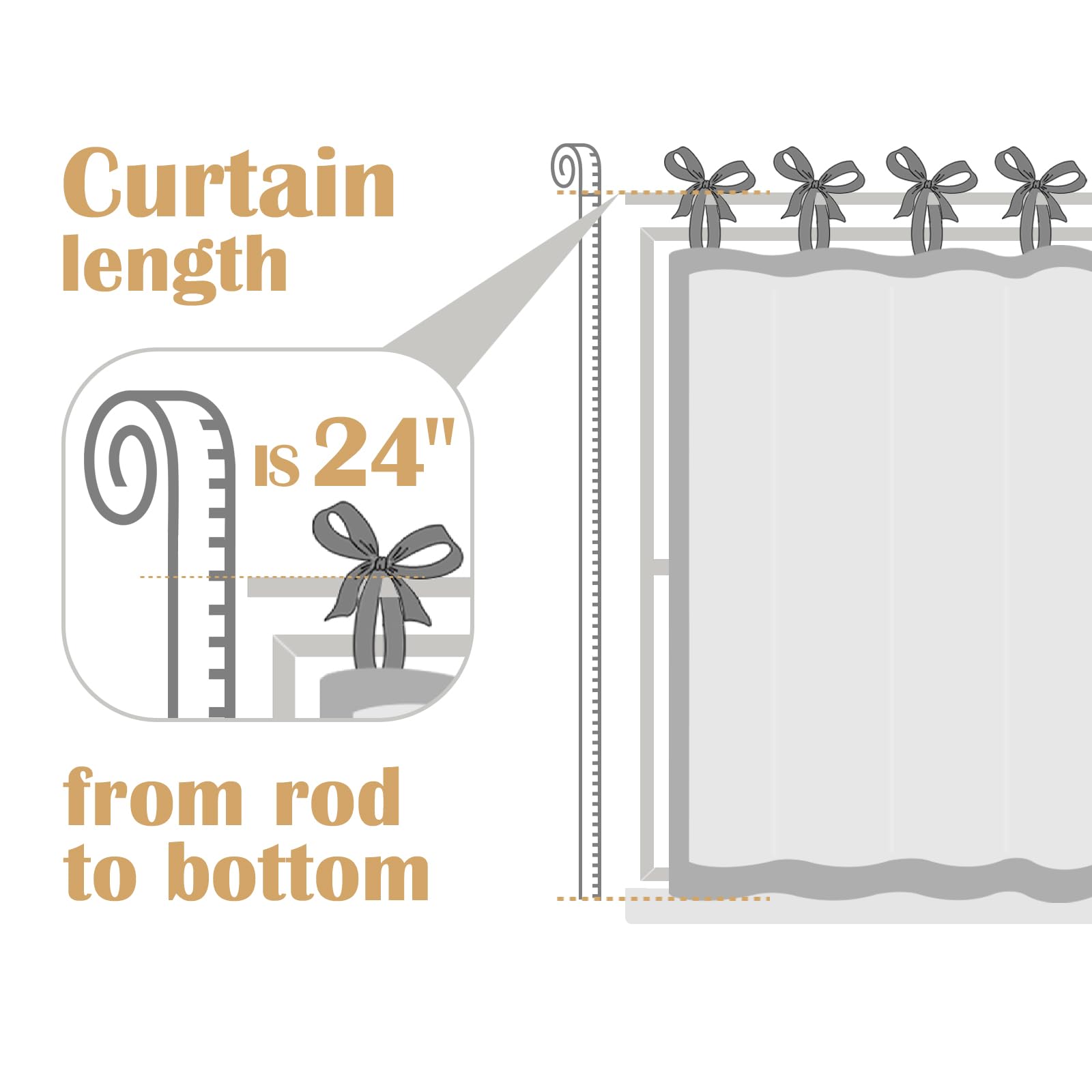 jinchan tie-top linen curtains bathroom window privacy and light diffusion
