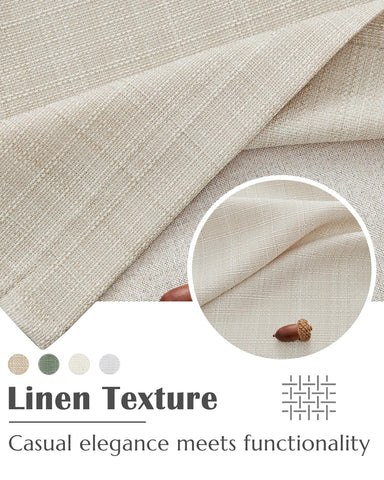 Jinchan valance curtain beige-heathered farmhouse style complements cottage décor.