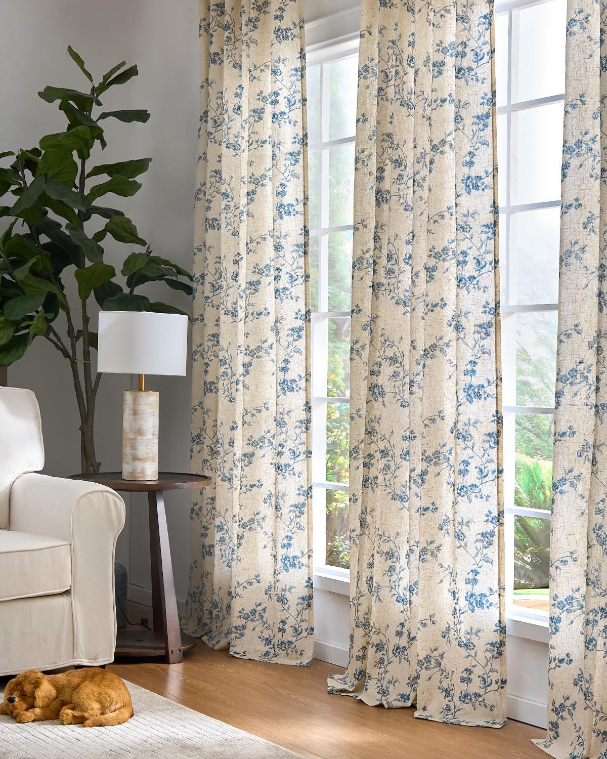 Jinchan versatile linen curtains suit living room, bedroom, dining room.