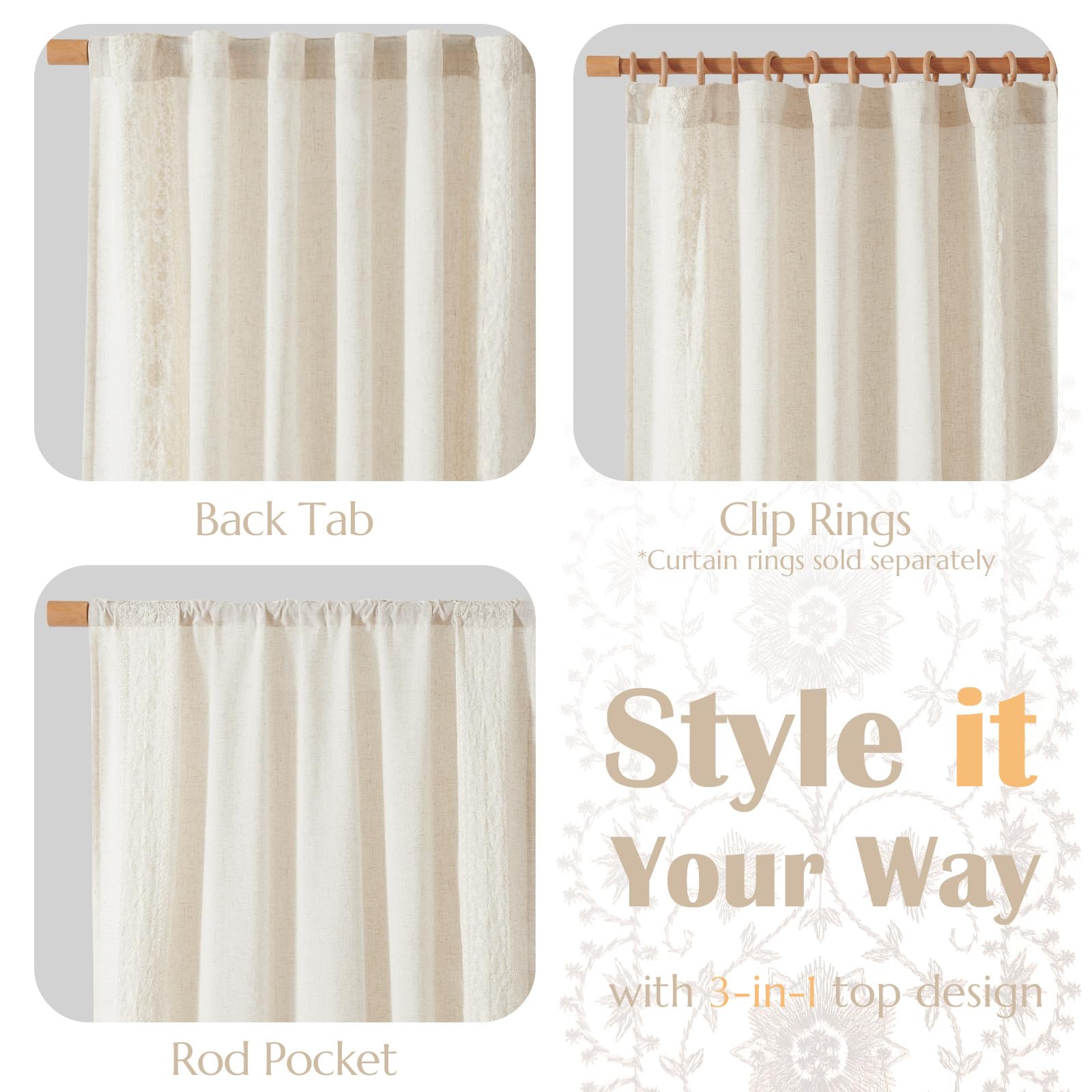 84-inch length drapes tall windows for an airy look.