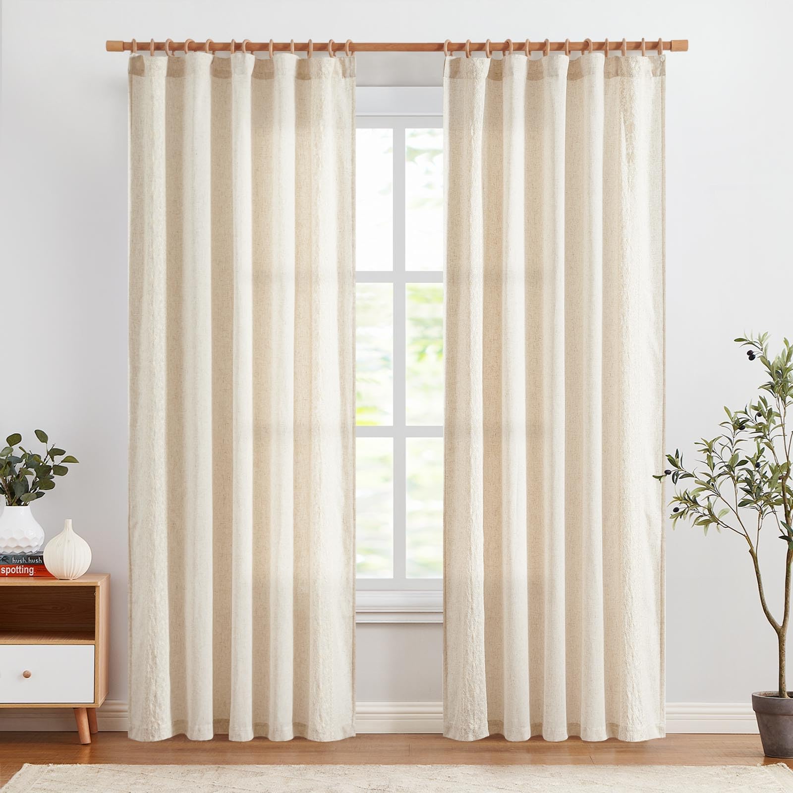 Rod-pocket top creates clean, tailored pleats for a polished window look.