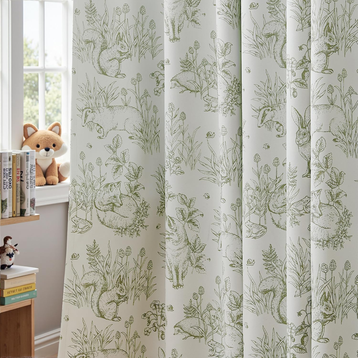 JINCHAN woodland bunny toile curtains creating privacy in nursery