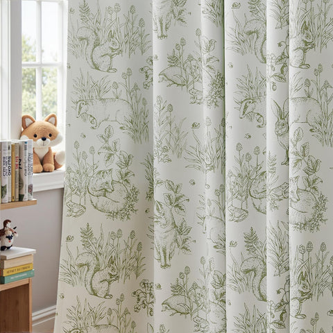 JINCHAN woodland bunny toile curtains creating privacy in nursery