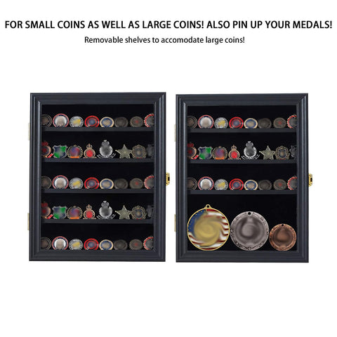 Compact wooden cabinet in black finish ideal for display