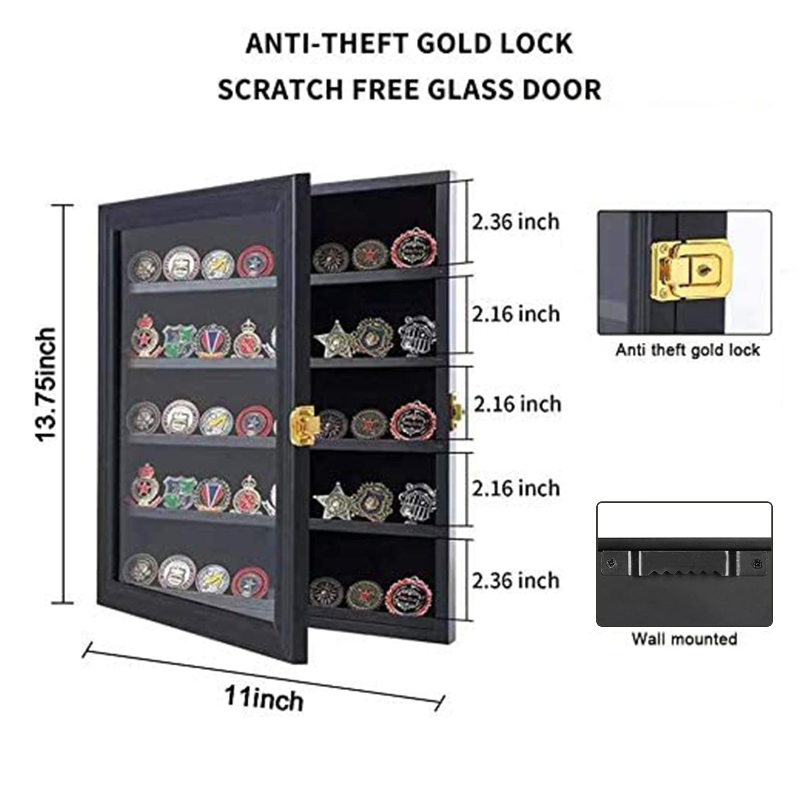 Jinchuan lockable shadow box with dust-resistant door for secure display