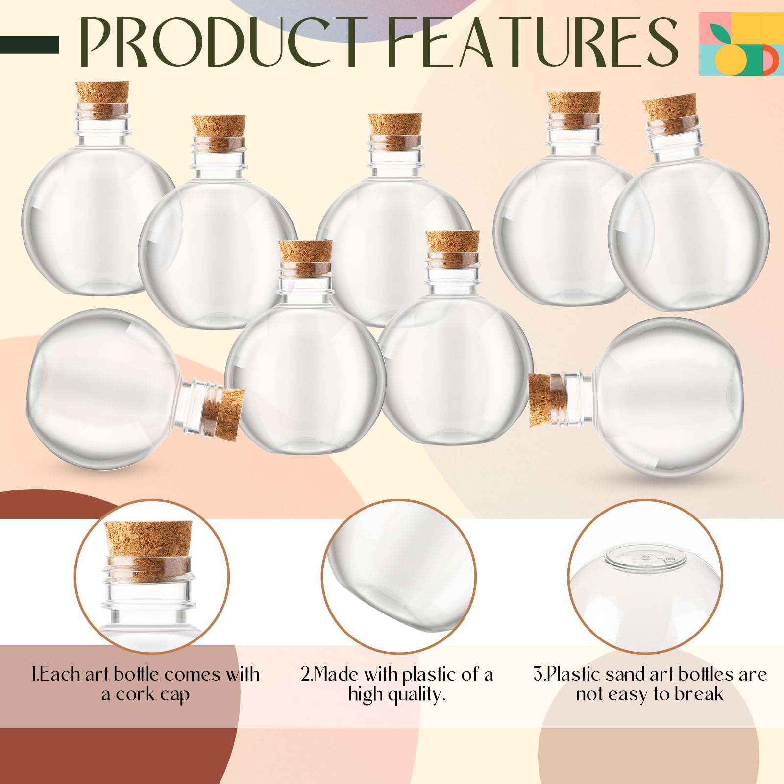 Jinei ball-shaped bottle ideal for wedding decor and party favors.