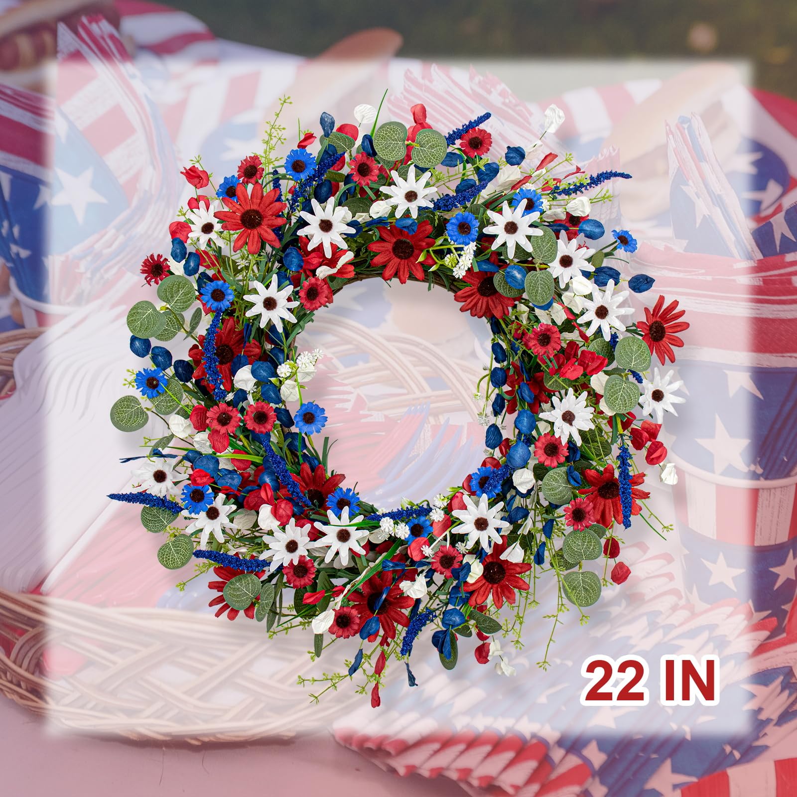 JINGHONG vibrant patriotic arrangement stays bright year-round.