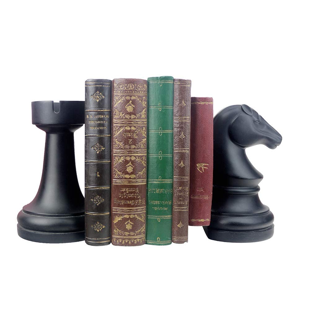 Jinhuoba chess bookends pair on desk organize books neatly
