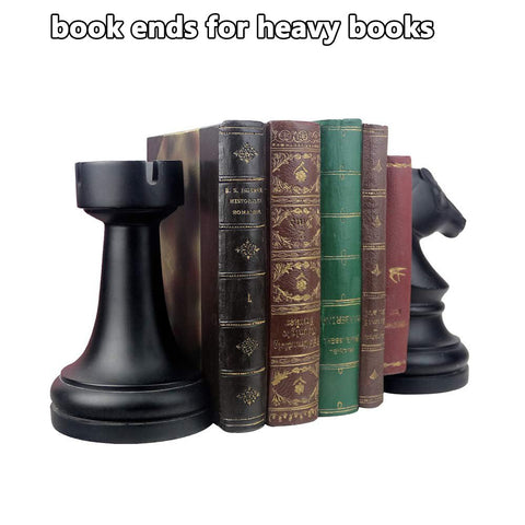 Jinhuoba chess bookends with books on shelf add elegance