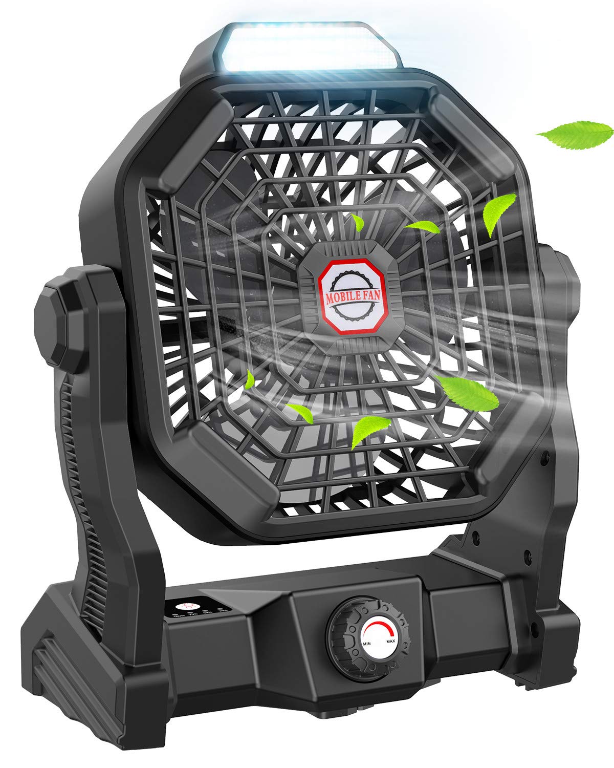 JINLICTE camping fan with 10400mAh battery offering extended cooling on outdoor trips.