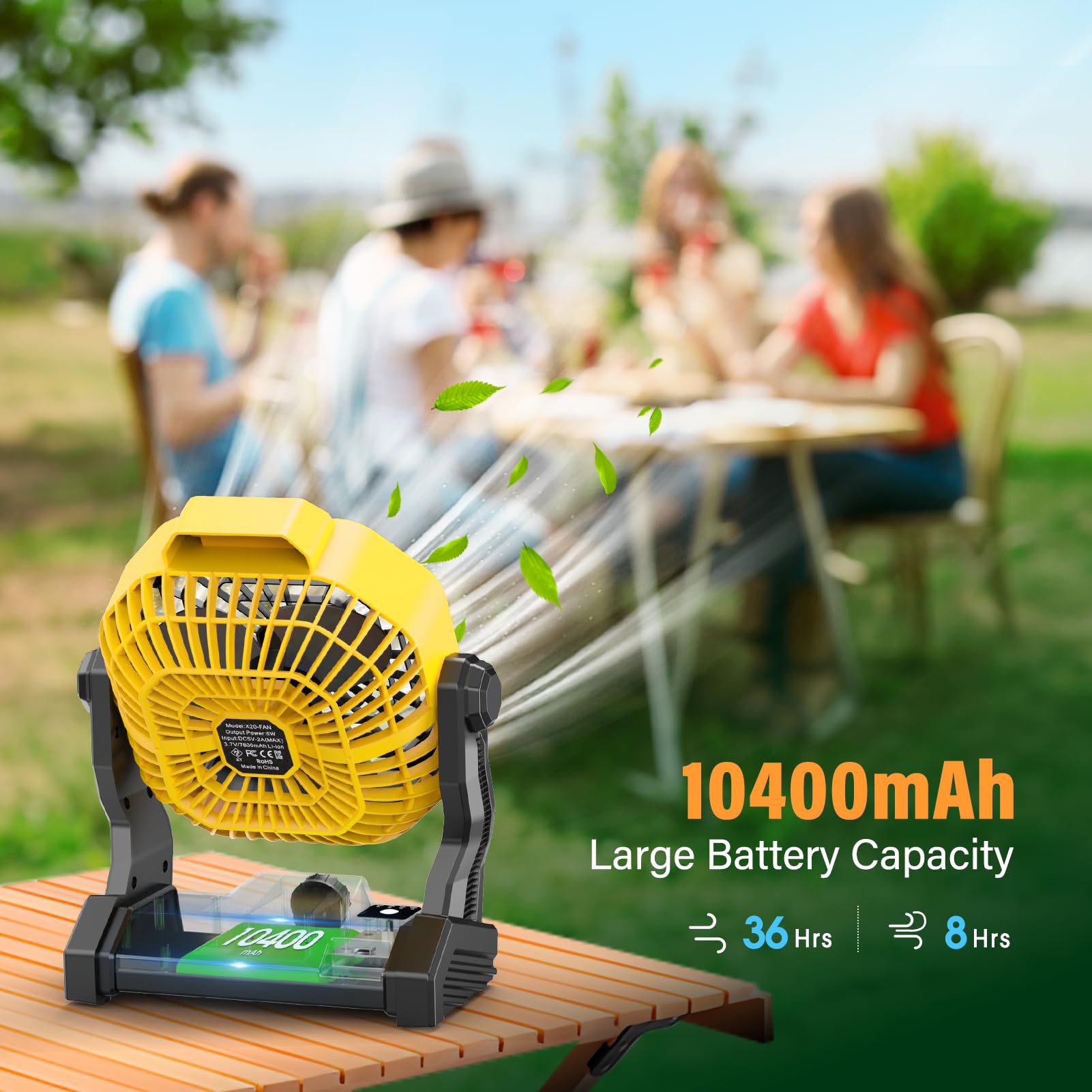 JINLICTE fan in tent setup delivering airflow during camping