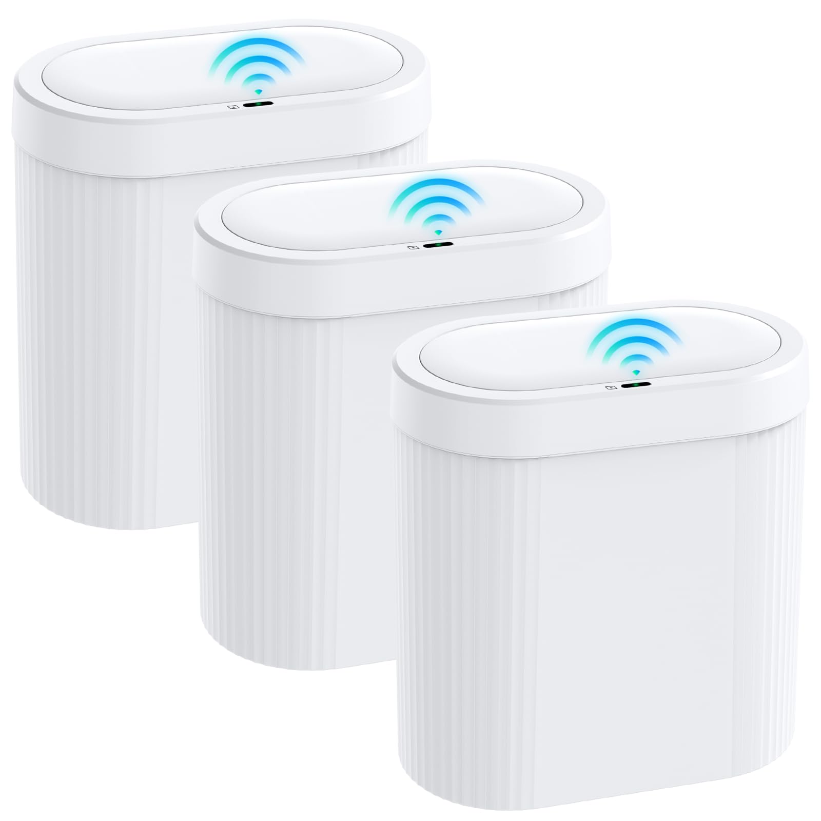 jinligogo 3-pack 5 gallon trash can with automatic lid for hands-free waste disposal