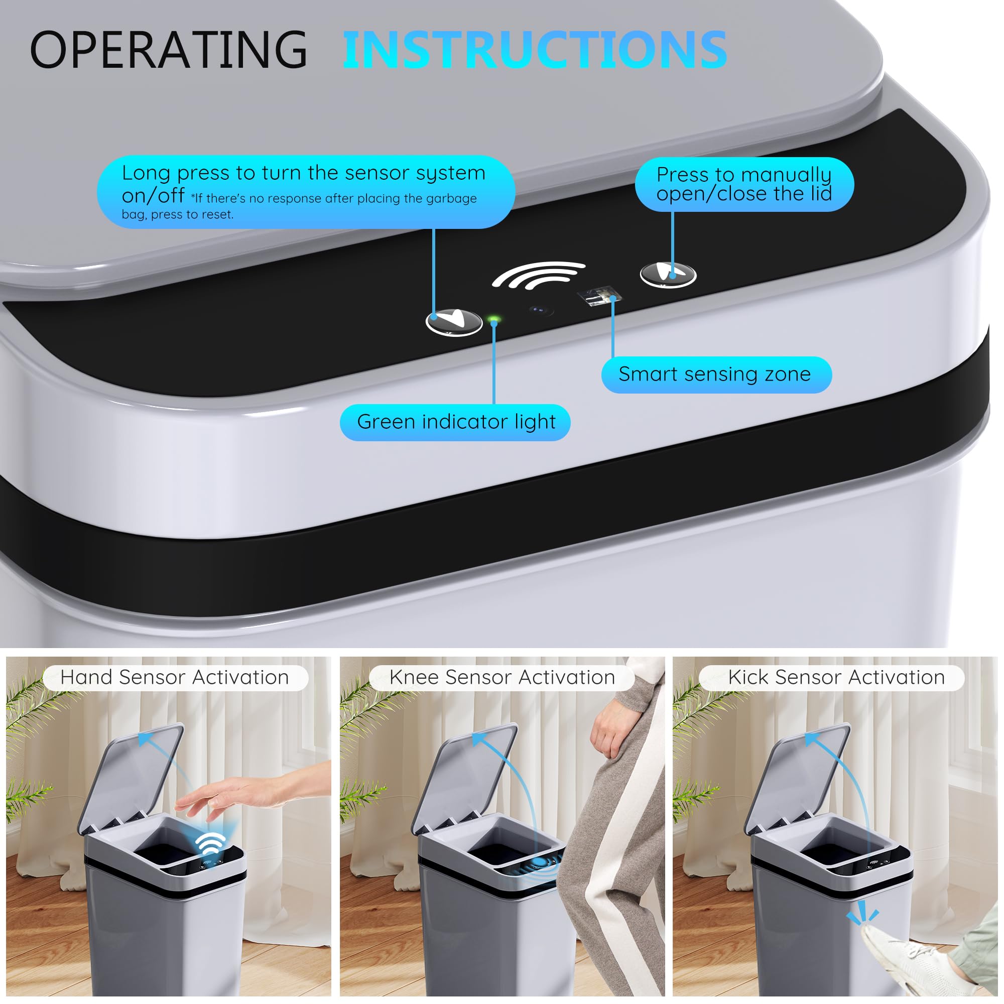 Slim-design trash bin fits narrow spaces without crowding counters or cabinets