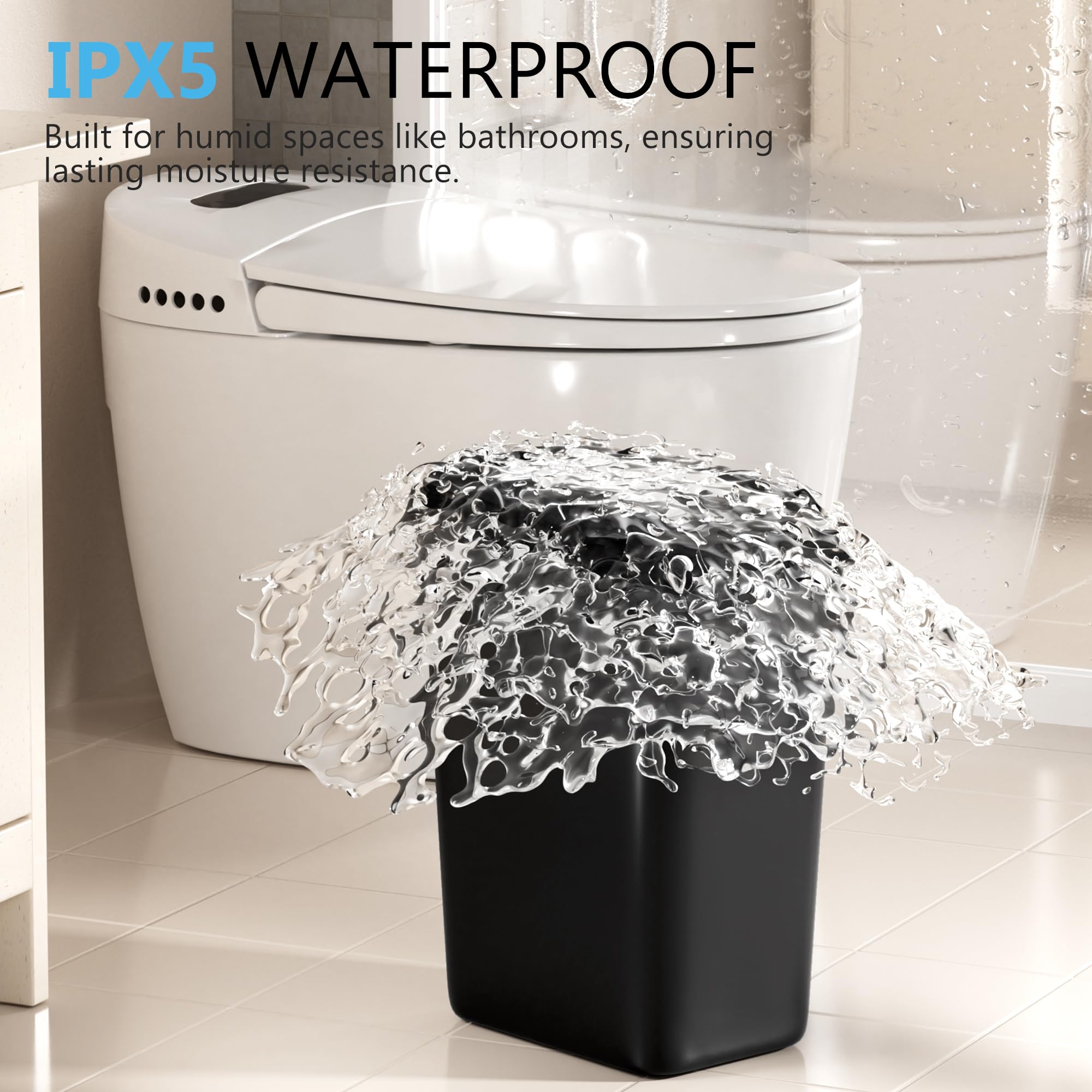 jinligogo slim design trash bin saves bathroom space.