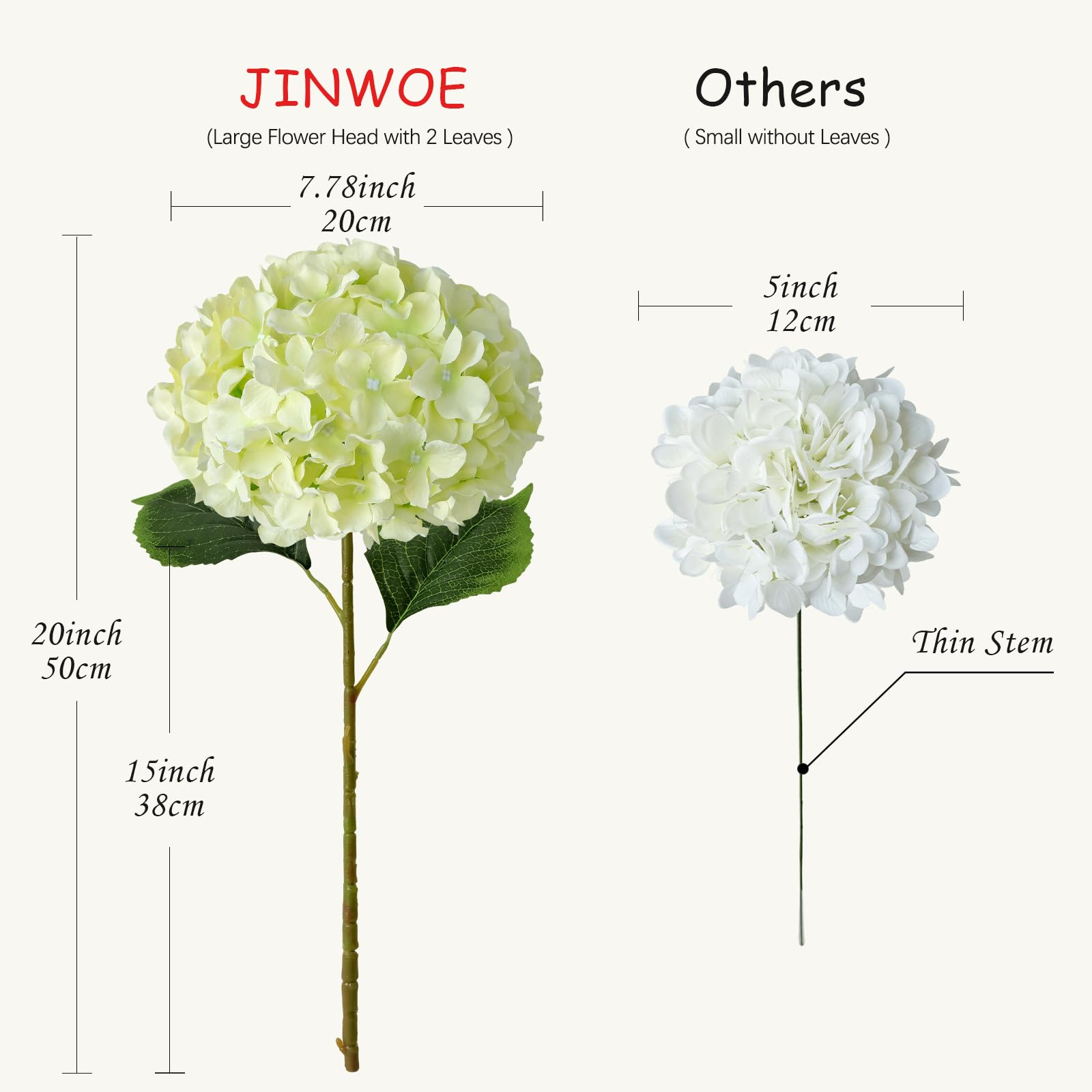 JINWOE flexible stem enables easy vase fitting and custom styling.