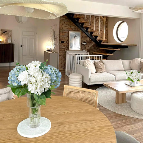 Allergy-friendly decor option from JINWOE hydrangea for pollen-sensitive spaces