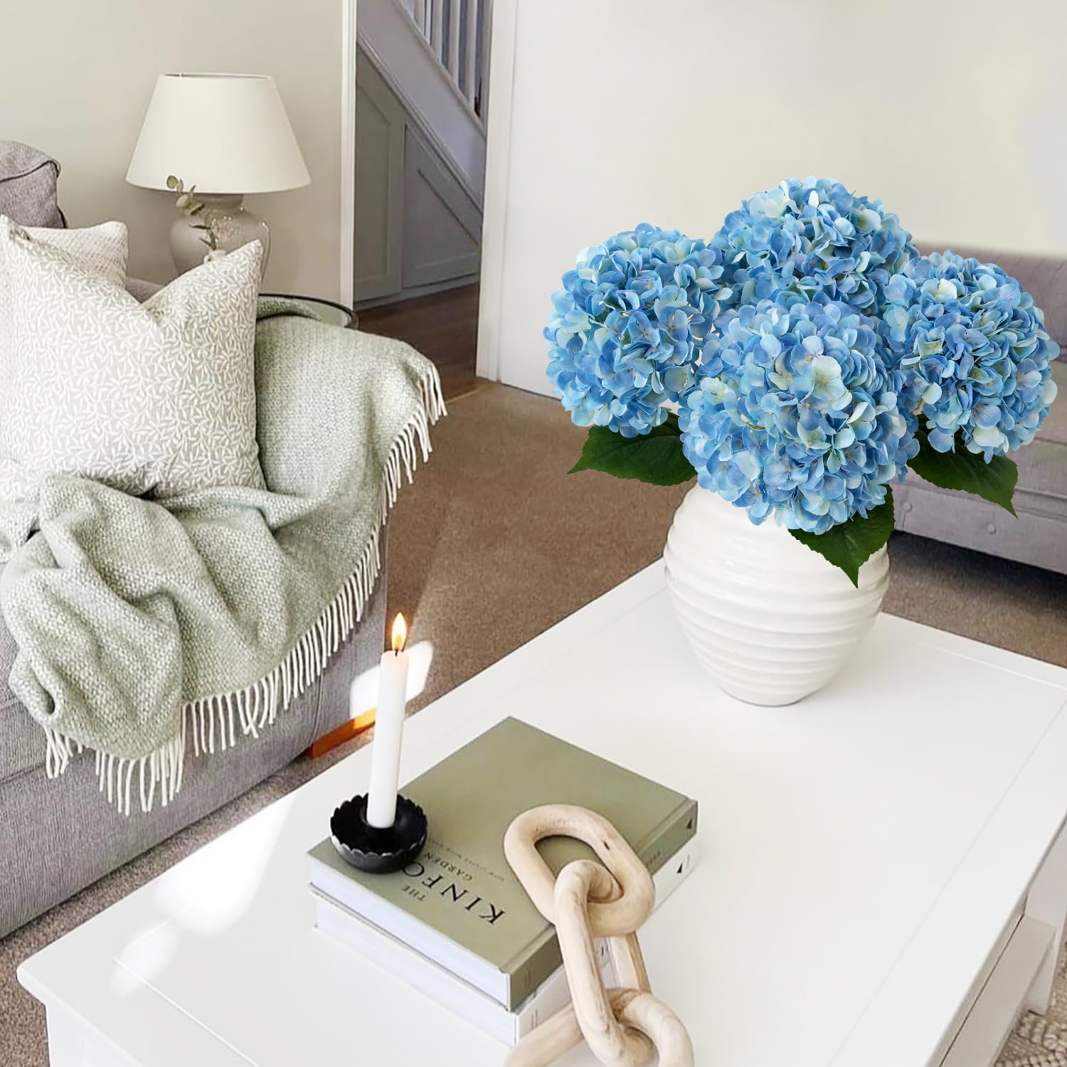 JINWOE silk hydrangea head with 216 petals for lush displays.