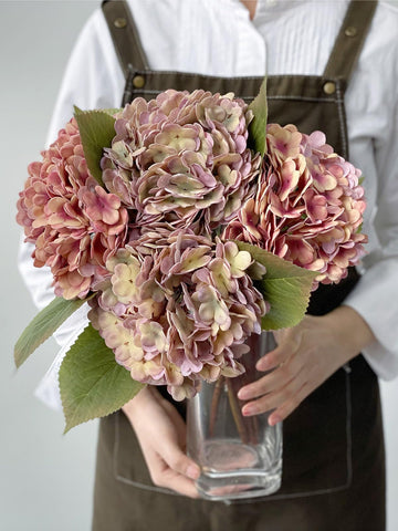 JINWOE vintage hydrangea pink head, 6.7in, ideal for elegant wedding centerpieces.