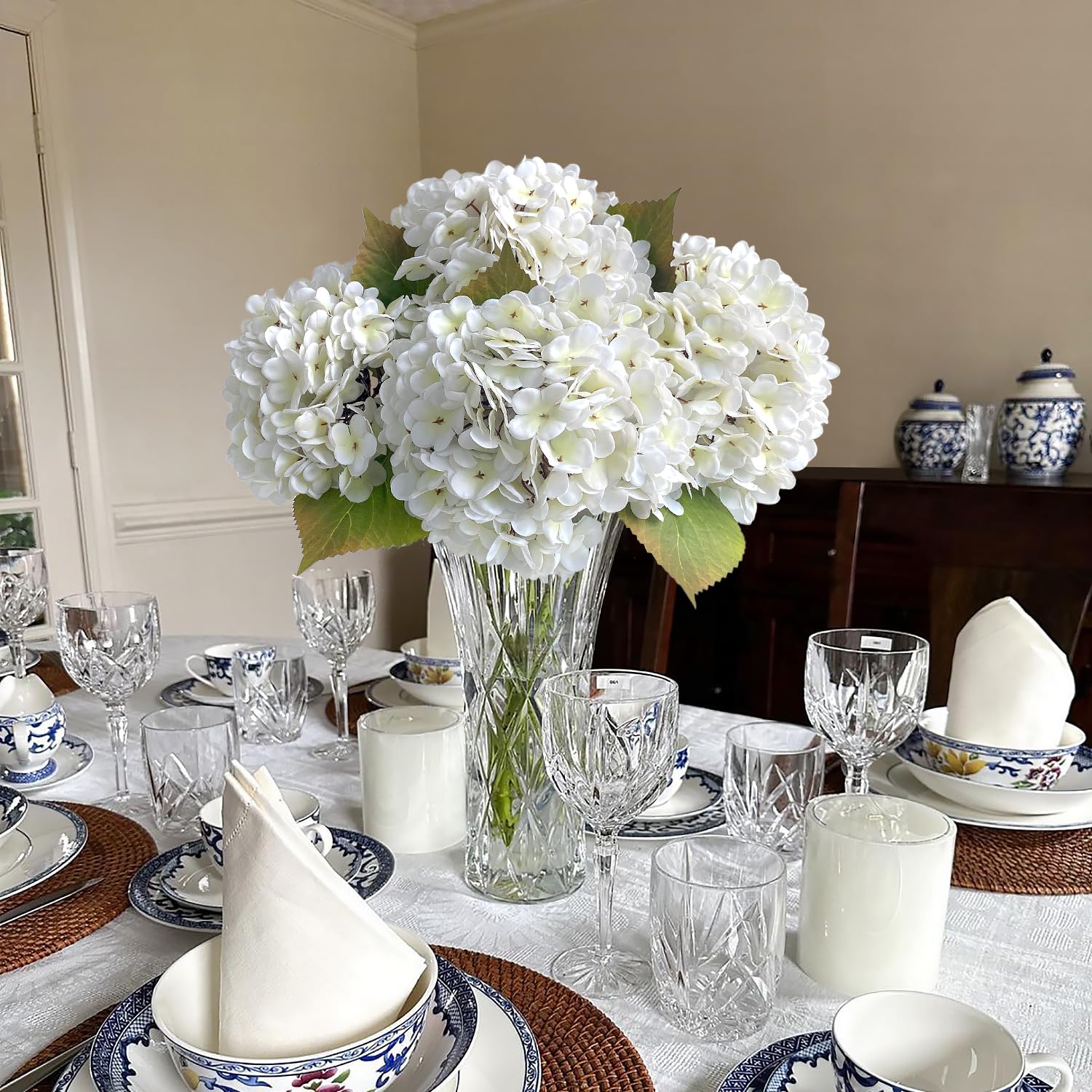 JINWOE wedding centerpieces hydrangea for timeless table decor.
