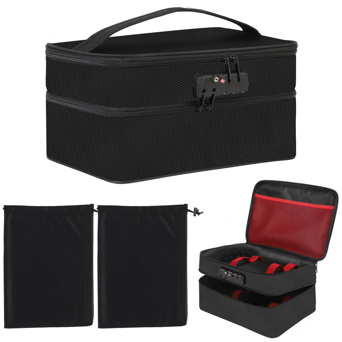 JINXOLET discreet lockable bag front view showing compact privacy storage.