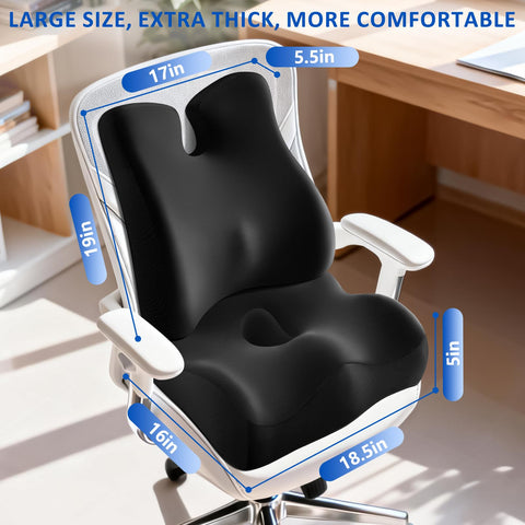 JIPORIER memory foam cushion with extra-large surface supports long seating