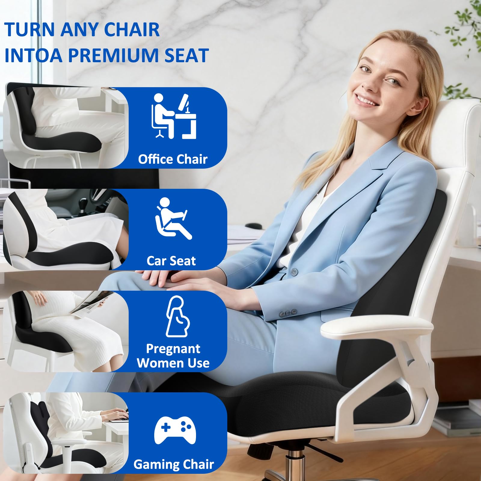 JIPORIER versatile cushion suitable for office car and gaming chairs