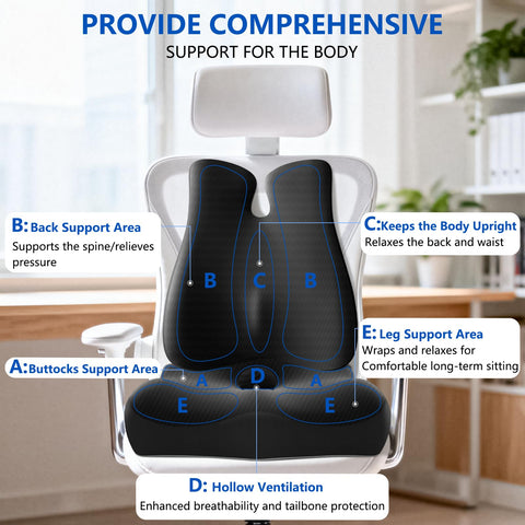 JIPORIER seat cushion tailbone focus delivers tailbone relief during work sessions