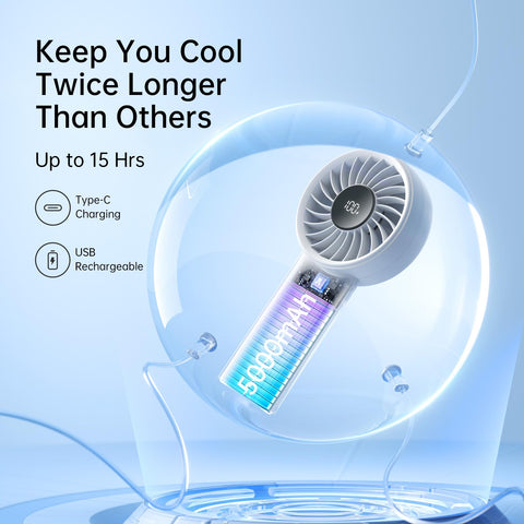 JISULIFE 5-speed turbo wind offers customizable cooling from gentle breeze to strong gust.