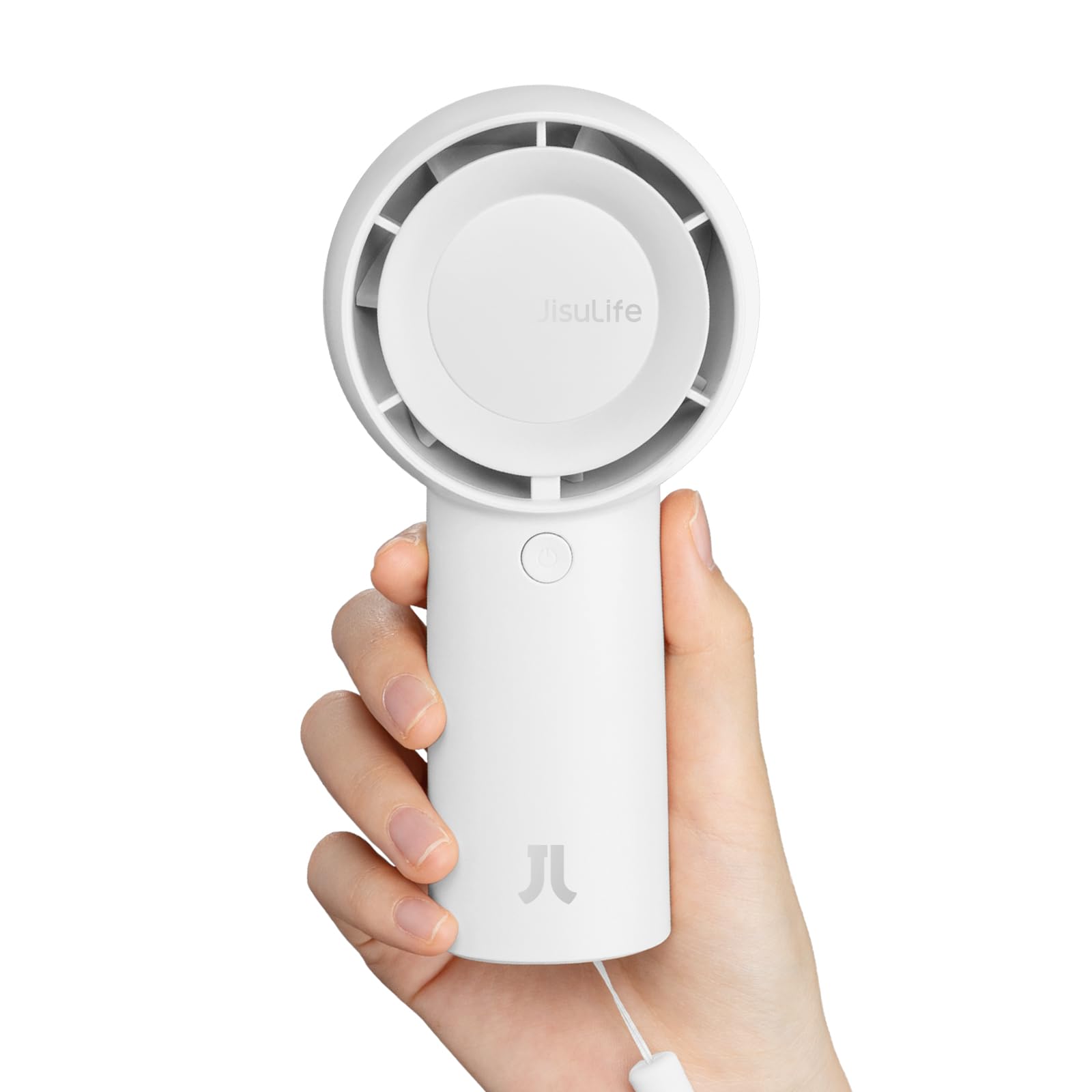 JISULIFE Breeze handheld turbo fan provides portable cooling for travel and outdoors.