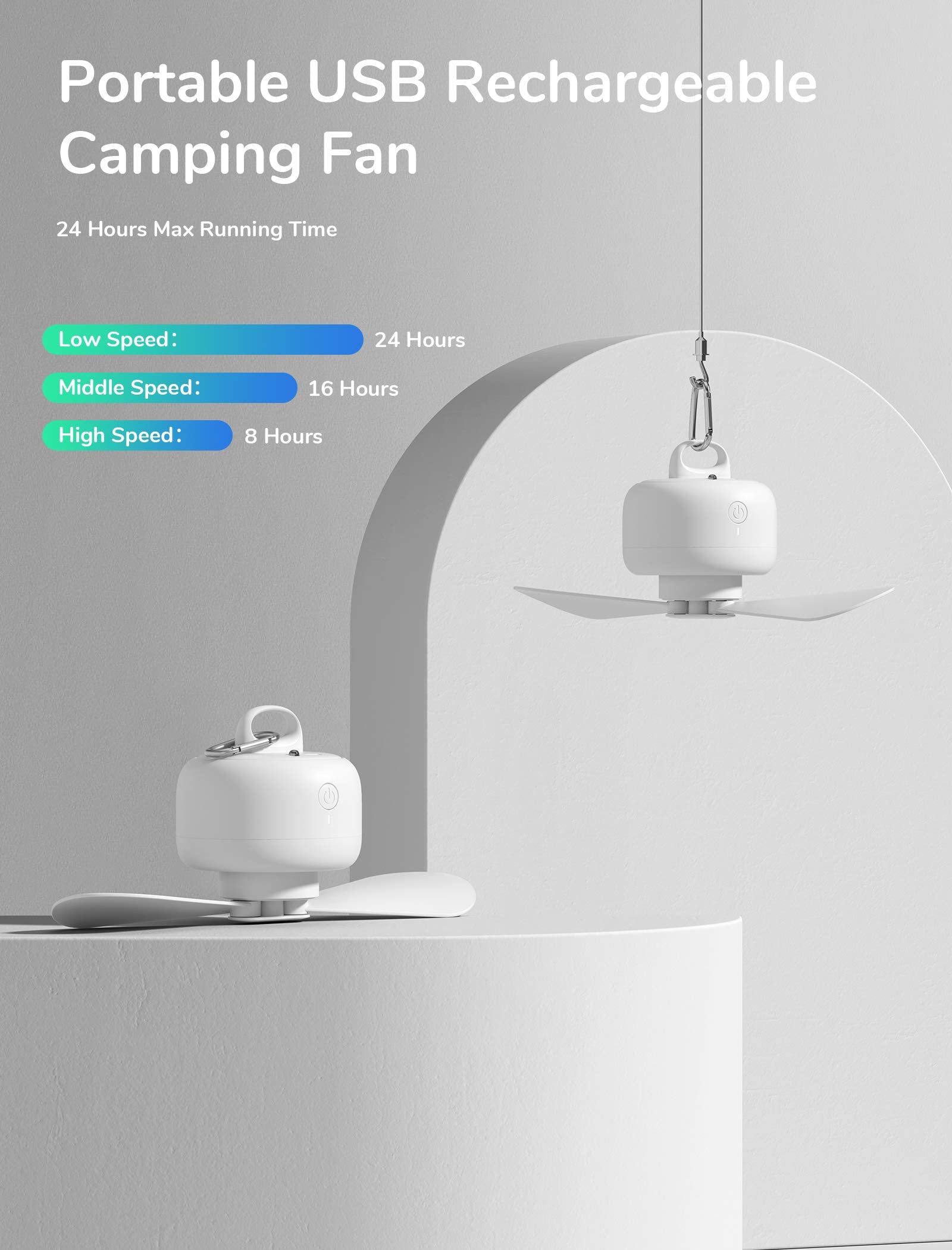 JISULIFE camping fan detachable blades for cleaning and packing