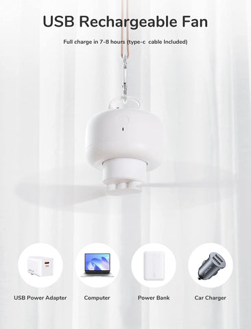 JISULIFE camping fan in a tent setup for dorm or campsite cooling