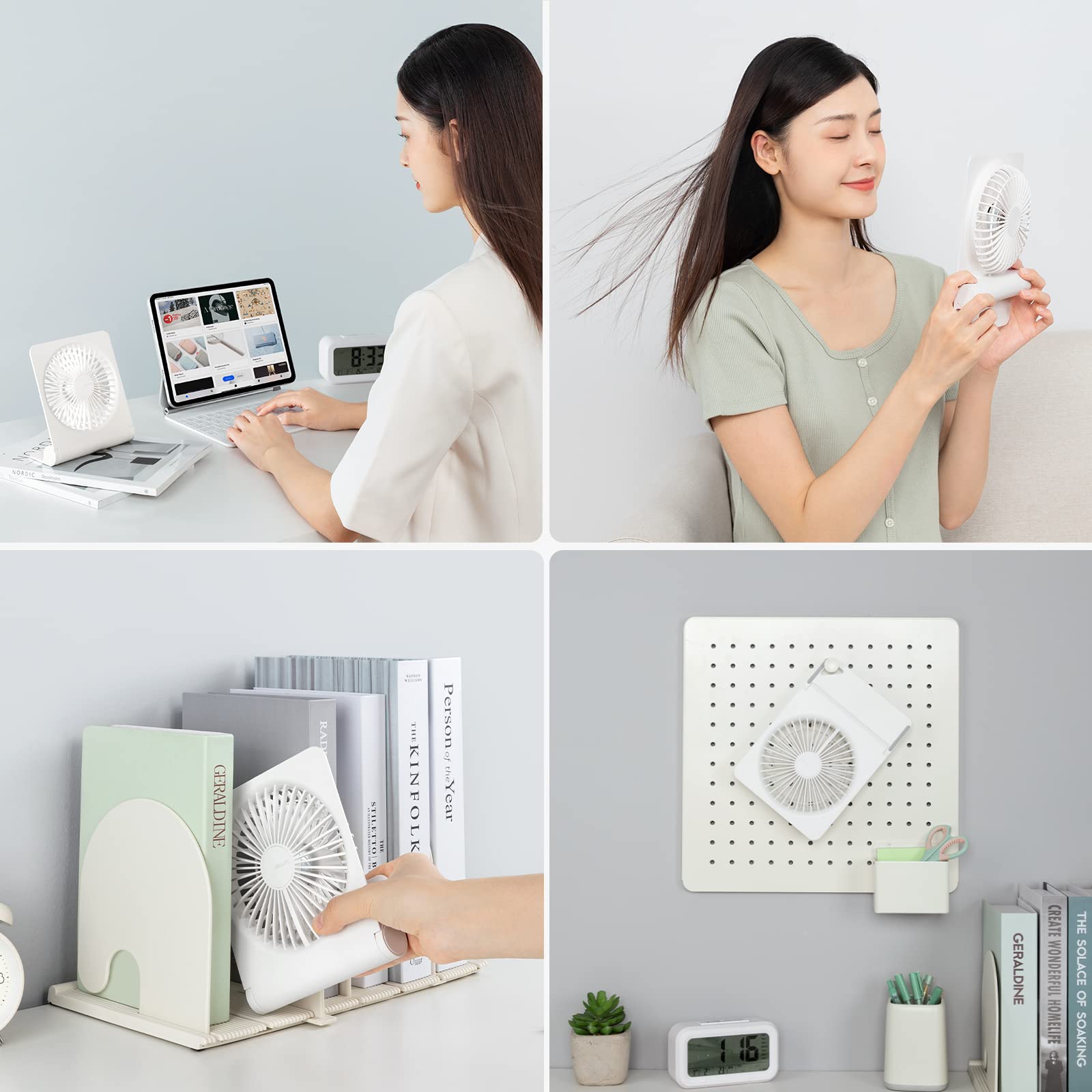 JISULIFE fan with hanging hole for versatile placement anywhere.