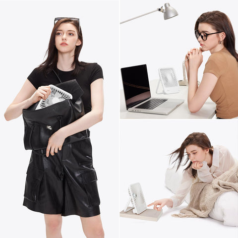 JISULIFE lightweight 216g desk fan ideal for desks and trips.