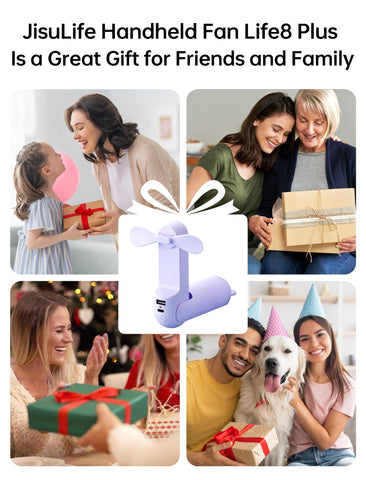 JISULIFE Handheld Fan 8 Plus safety features and 12-month warranty