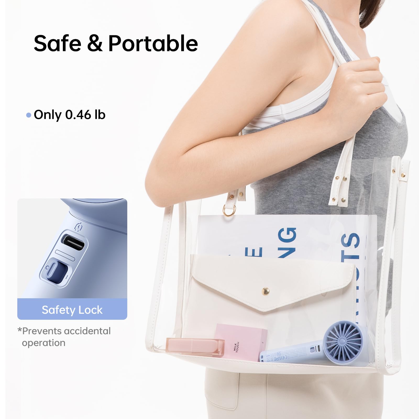 JISULIFE Handheld Fan lightweight design suitable for everyday carry.