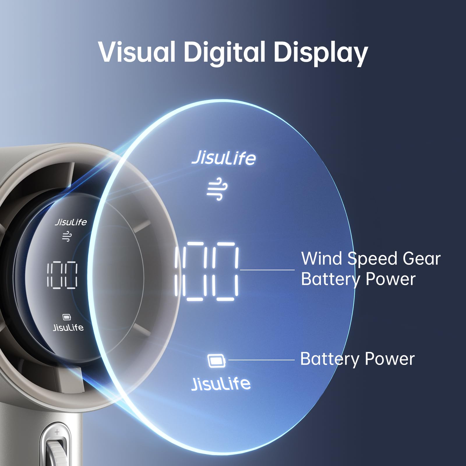 JISULIFE Handheld Fan Pro Series 5000mAh battery powers long cooling sessions.