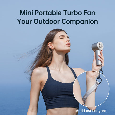JISULIFE Handheld Fan Pro Series anti-lost lanyard keeps it secure.