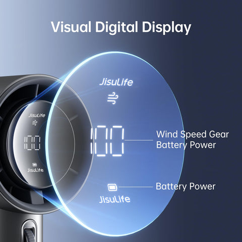 JISULIFE Pro1S 5000mAh battery powers longer cooling sessions