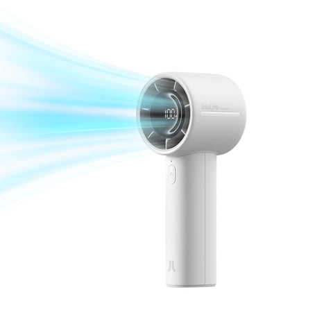 JISULIFE handheld turbo fan front view with powerful airflow for travel