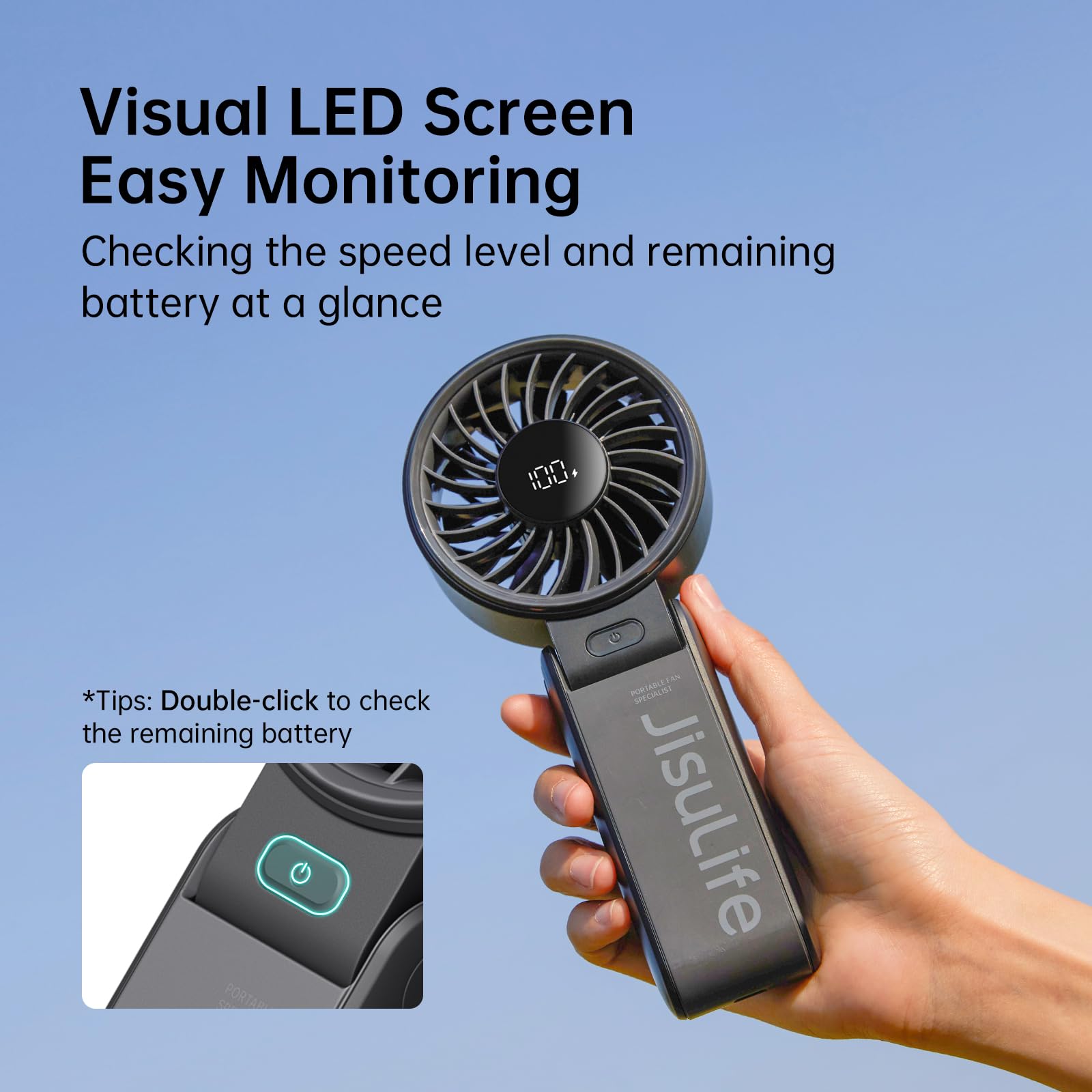 JISULIFE Life7 foldable-desktop-setup shows compact storage option.