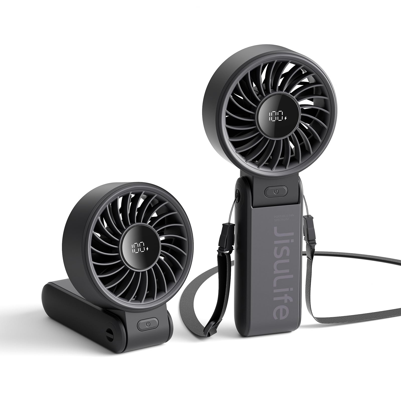 JISULIFE Life7 handheld fan with 12 blades delivering strong airflow for hot days