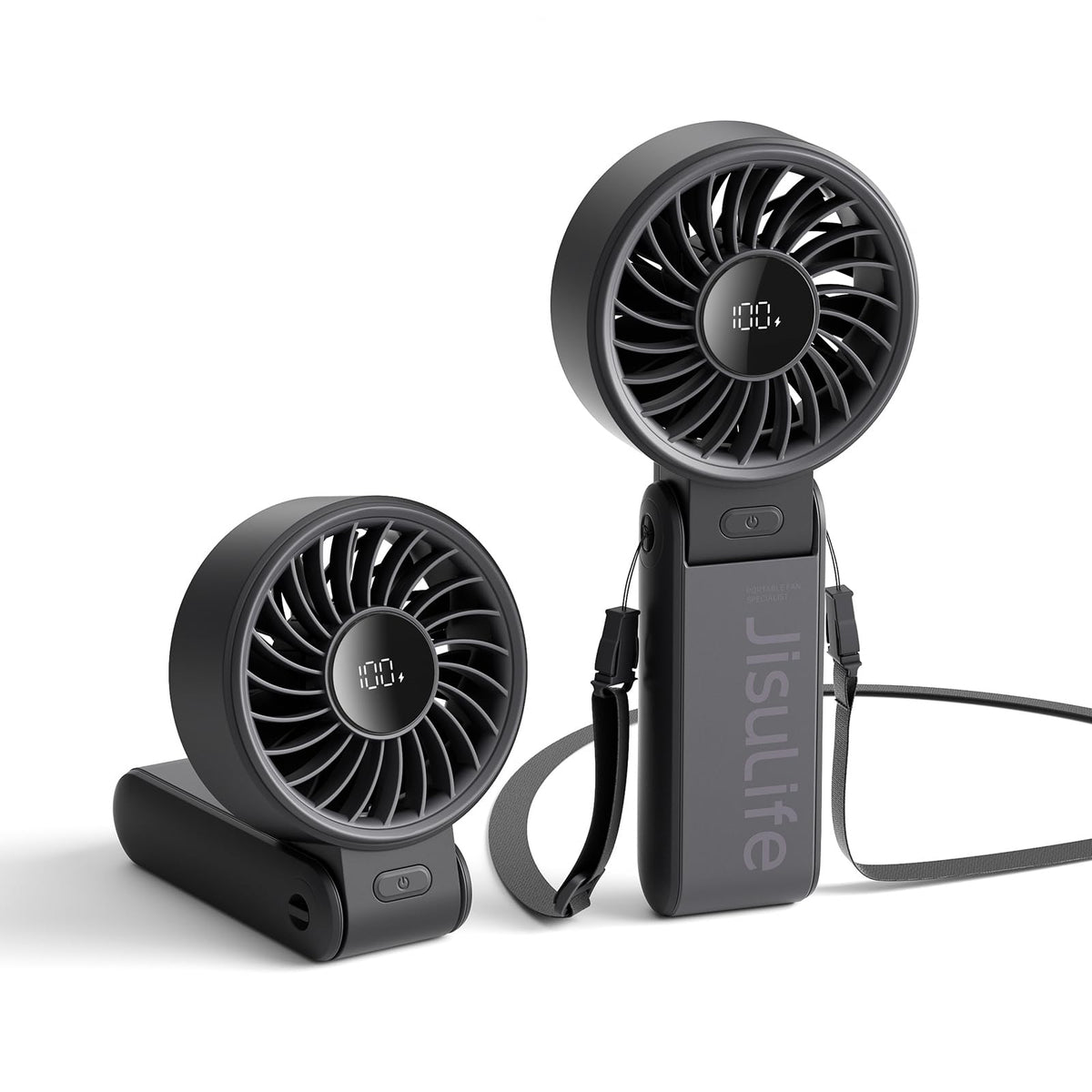 JISULIFE Life7 handheld fan with 12 blades delivering strong airflow for hot days