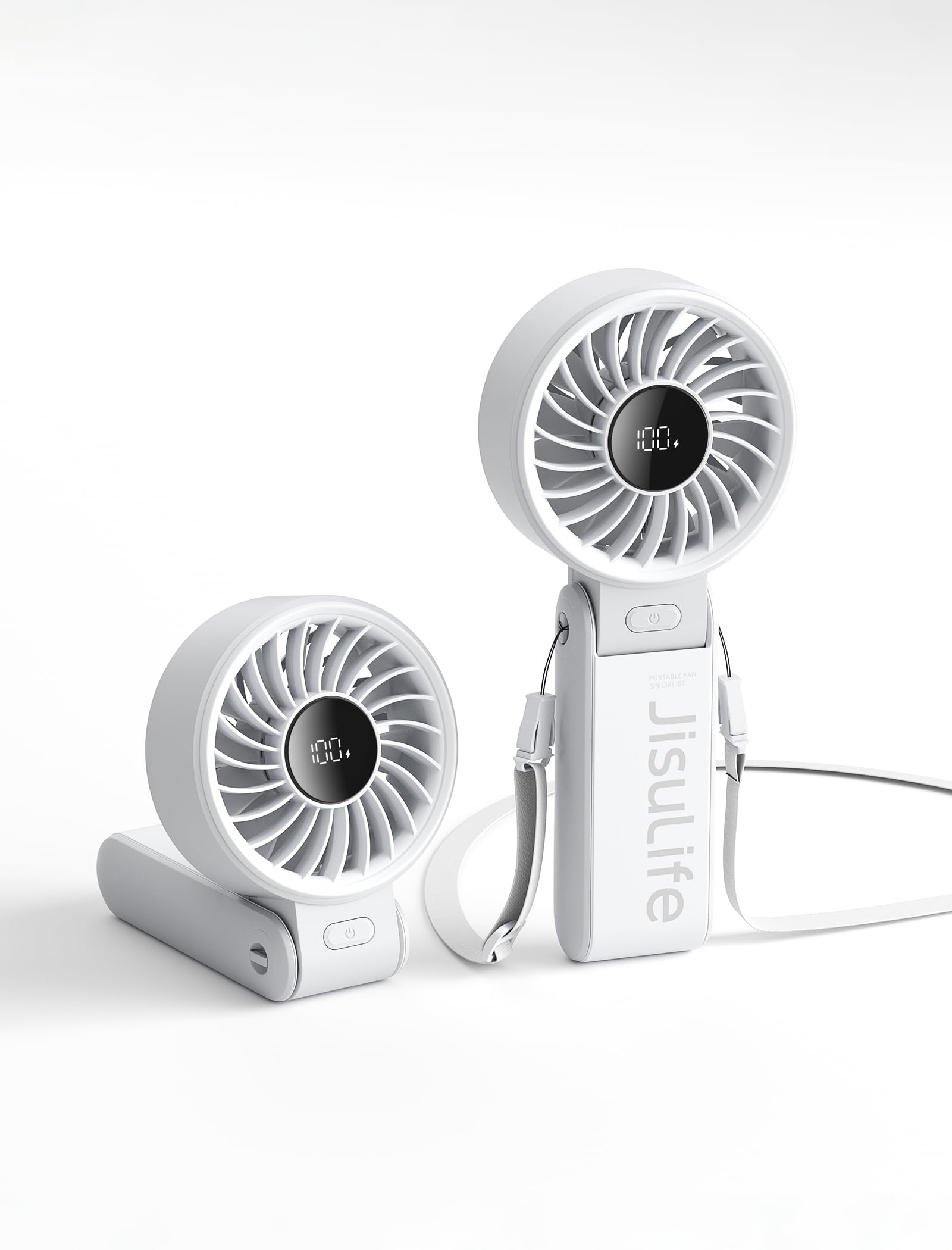 JISULIFE Life7 handheld fan front view for fast personal cooling on the go.