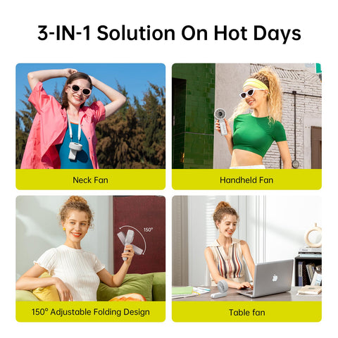 JISULIFE Life7 wearable neck fan mode for hands-free cooling during activities.