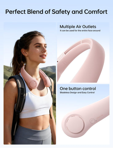 JISULIFE neck fan 4000mAh battery for hours of cooling