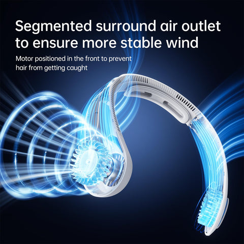 JISULIFE neck fan with 5-speed settings for adaptable airflow.