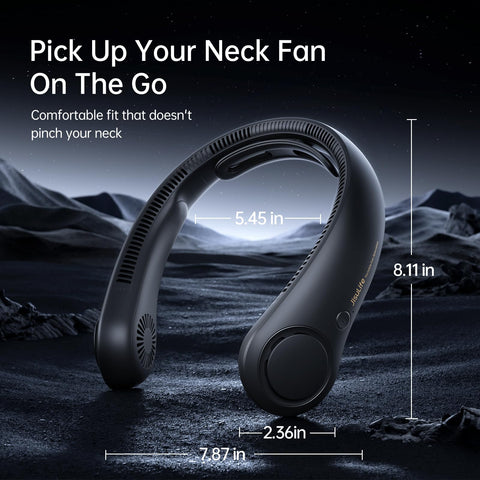 JISULIFE neck fan 5000mAh battery for long-lasting cooling