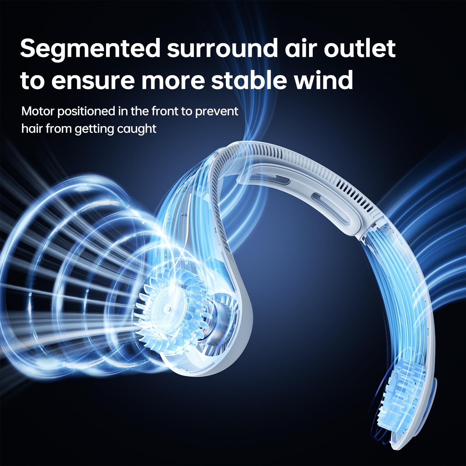 JISULIFE neck fan powered by 6000mAh battery for long outdoor sessions.